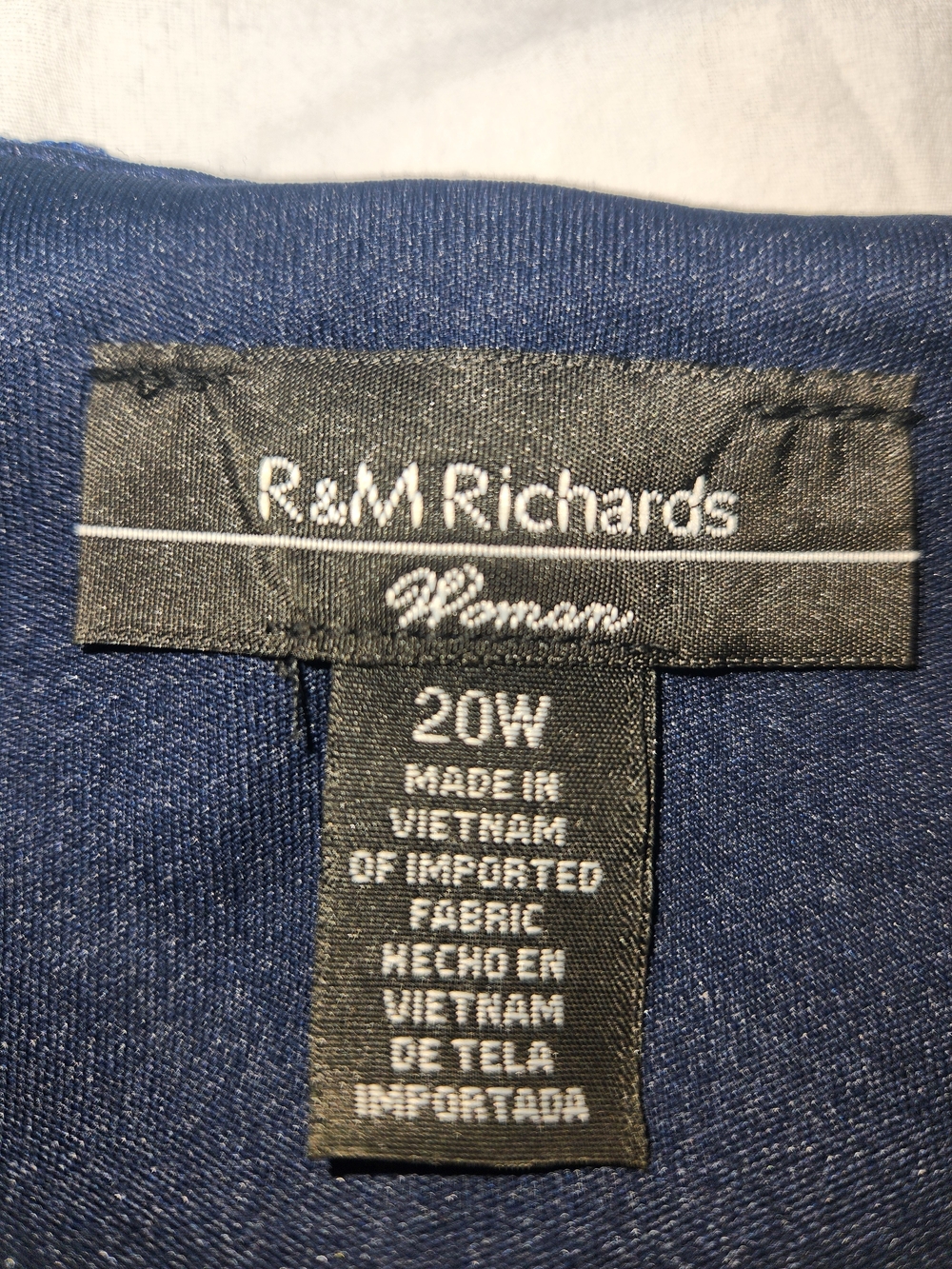 R&M Richards Navy Beaded Scoop Neck Lace Camisole 20W - Picture 3 of 9